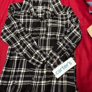 Carter's Black and White Checkered Shirt